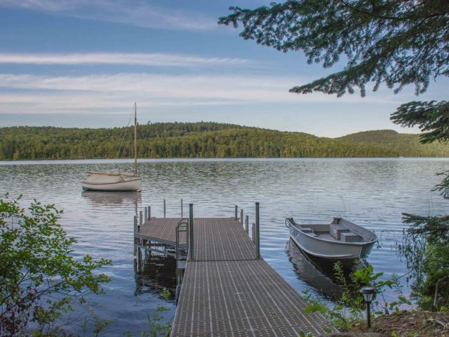 Log Cabin on Davis Pond - summer view
